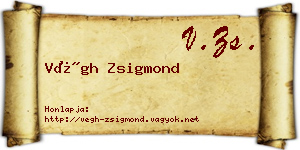 Végh Zsigmond névjegykártya
